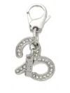 Diesel Aries Crystal Charm Keyring In Gray