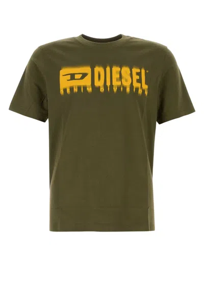 Diesel Army Green Cotton T-adjust-q7 T-shirt