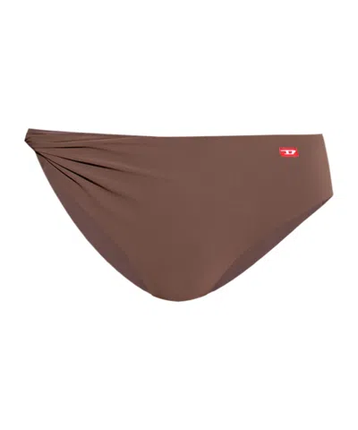 Diesel Ash Twisted Bikini Bottoms In Brown