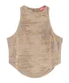 Diesel De Astro Fsg Cotton Top Destroyed Effect In Nude