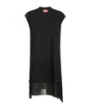 Diesel Asymmetric Cotton T-shirt Dress In Black