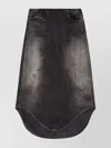 Diesel Asymmetric Denim Skirt Belt Loops In Black