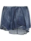 Diesel De-ria Asymmetric Denim Mini Skirt In Blue
