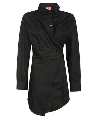 Diesel Asymmetric Dress In Black