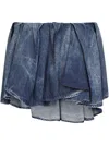 Diesel De-ria Asymmetric Denim Mini Skirt In Clear Blue