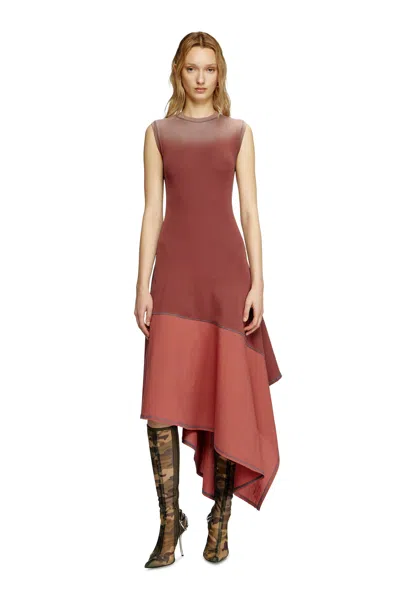 Diesel Asymmetric Sleeveless Dress In Pink