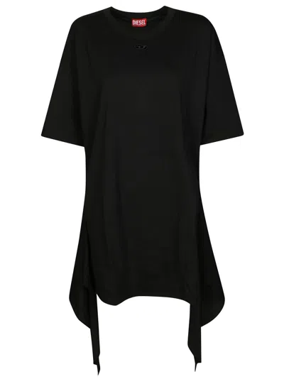 DIESEL DIESEL ASYMMETRICAL HEM BLACK TUNIC WITH SIDE TIES