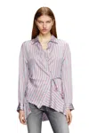 Diesel Asymmetrical Wrap Shirt In Multicolor