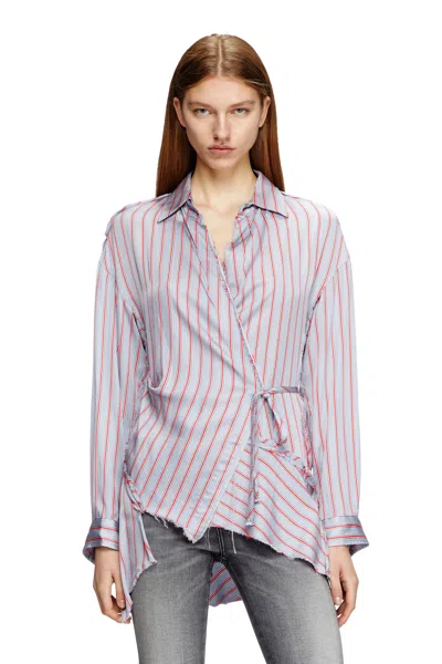Diesel Asymmetrical Wrap Shirt In Multicolor