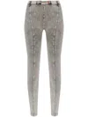 Diesel Gray Athena-dnm Leggings In Grey