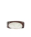Diesel 4cm Belt In Waxed Leather In Brown