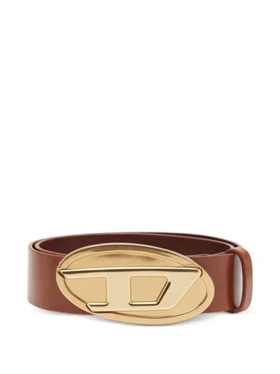 Diesel B-1dr 2.0 Logo-buckle Belt In Brown