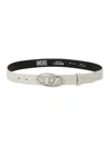 Diesel White Belt With Logo Buckle