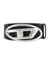 Diesel B-1dr Leather Belt In Black