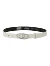 Diesel White Belt With Logo Buckle