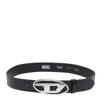Diesel 4cm D Leather Buckle Belt In Black