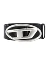 Diesel B-1dr Leather Belt In Black