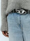 Diesel Black Belt With Oval D Logo Buckle Closure In Leather Man In Black