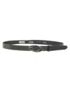 Diesel Black Leather Belt With Oval D Buckle In Black