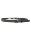 Diesel Black Leather Belt With Oval D Buckle In Black