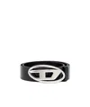 Diesel B-1dr Leather Belt In Black