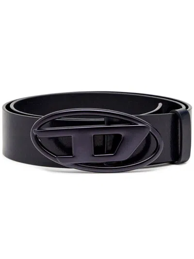 Diesel B-1dr Oval-d Buckle Belt In Black