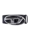 Diesel B-1dr Leather Belt In Black