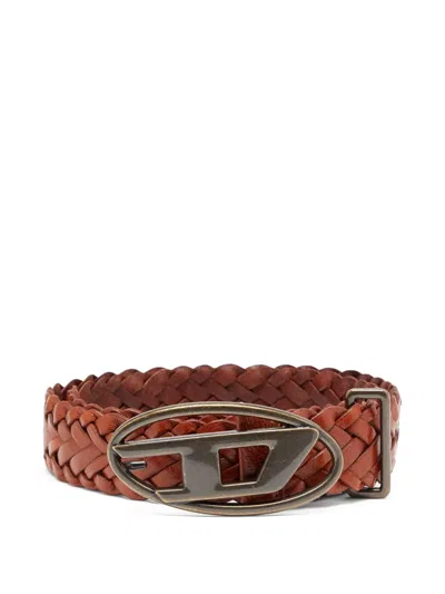 Diesel B-1dr Braided Belt In Brown