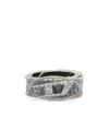 Diesel Leather-backed Denim Belt With Crystals In Gray