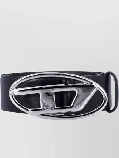 Diesel B-1dr Leather Belt 4 Cm In Black