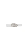 Diesel B-1dr Leather Belt In Gray