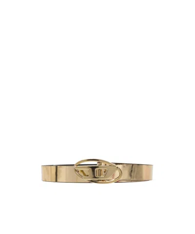 Diesel B-1dr Leather Belt In Nude