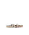 Diesel B-1dr 15 Glittered Faux Leather Belt In Nude