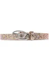 Diesel B-1dr Logo-buckle Belt In Pink