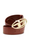 Diesel B-1dr Logo-buckle Leather Belt In Brown