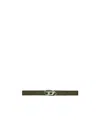 Diesel B-1dr Logo-buckle Leather Belt In Green