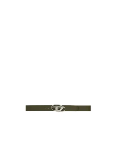 Diesel B-1dr Logo-buckle Leather Belt In Green