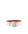 Diesel B-1dr Logo-buckle Leather Belt In White