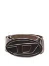 Diesel 4cm Leather Belt With Glossy Oval D Buckle