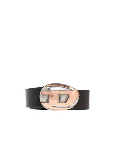 Diesel B-1dr Pod 40 Leather Belt In Black
