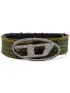 Diesel B-1dr Rhinestone Belt In Green