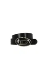 Diesel B-1dr-rr Leather Belt In Black