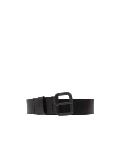 Diesel B-1dr Scratch Leather Belt In Black