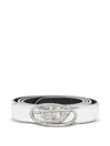 Diesel B-1dr Strass 20 Leather Belt In Metallic