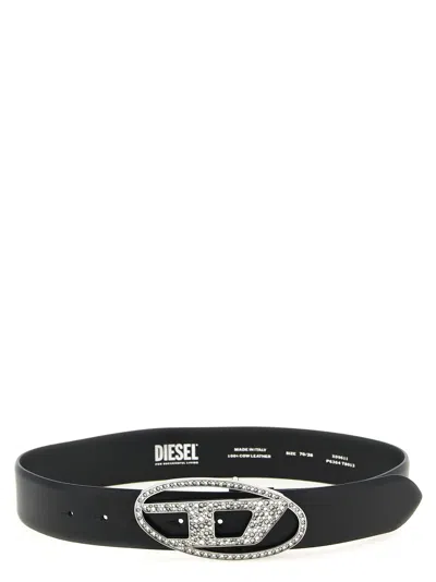 Diesel B-1dr Strass Belts Black In Multi