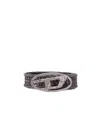 Diesel B-1dr Strass Distressed Belt In Black