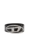 Diesel Black B-1dr Strass Belt In Black