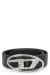 Diesel Black B-1dr Strass Belt In Black