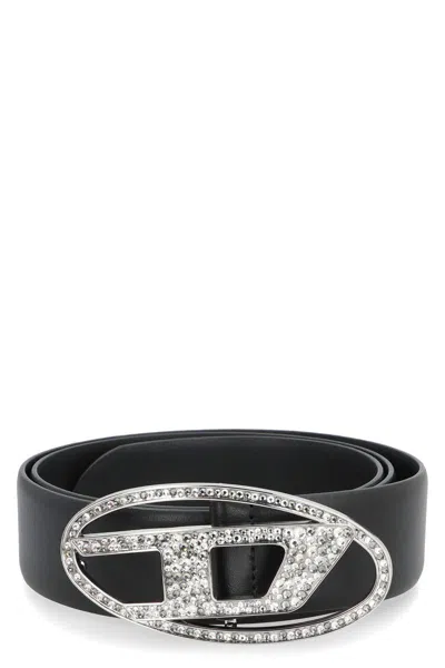 DIESEL DIESEL B-1DR STRASS LEATHER BELT