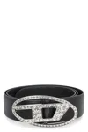 Diesel Black B-1dr Strass Belt In Black